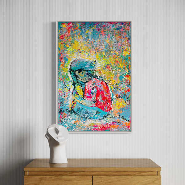 Little girl with the bird